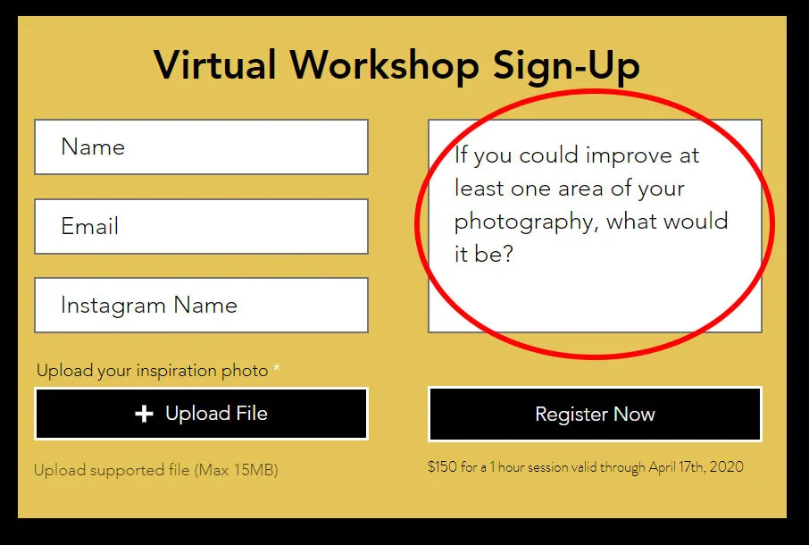 Make sure you say what you want to learn so I can cater the workshop to your specific needs.